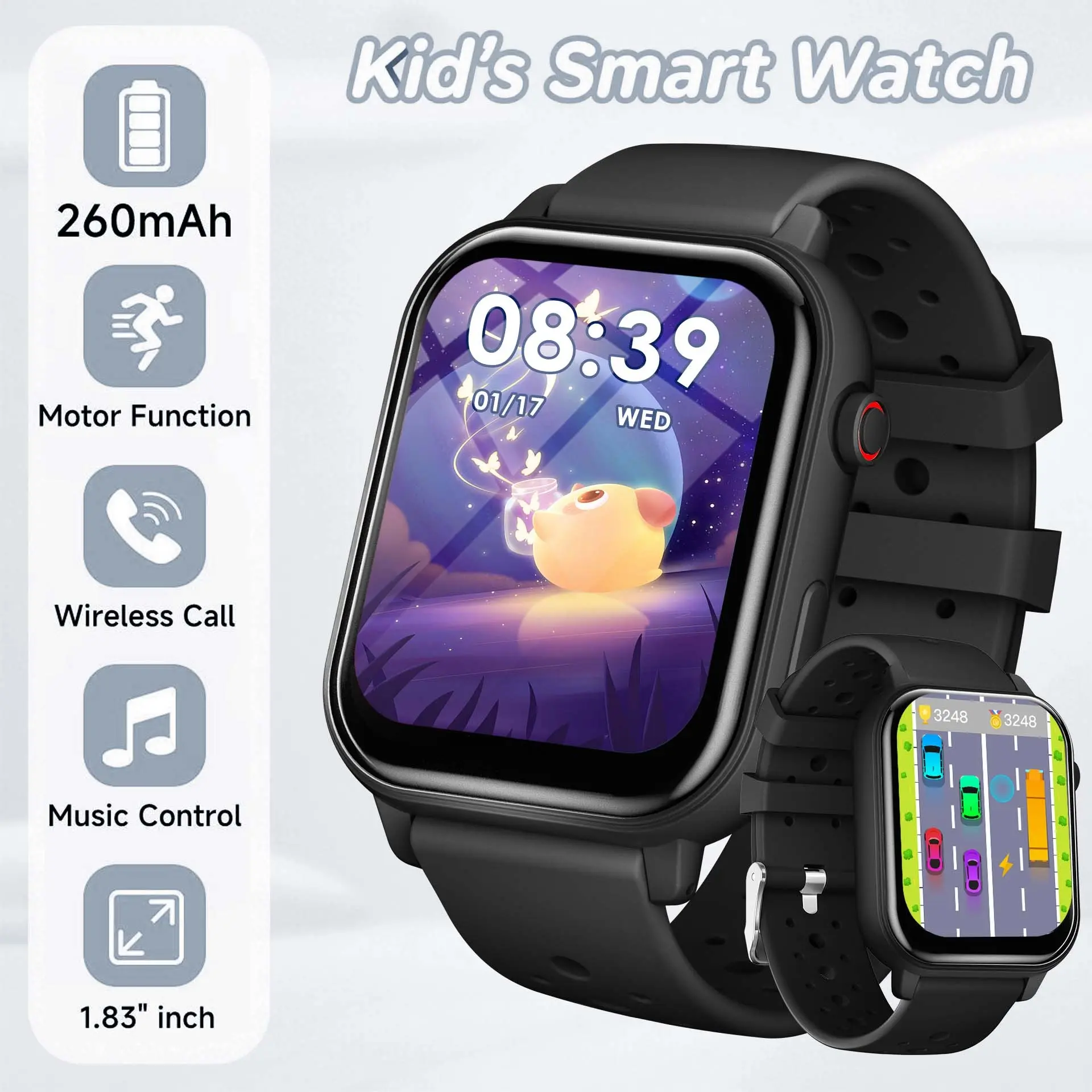 Simsonlab Kids Smart Watch, Bluetooth-compatible Connectivity, Customizable Dashboard, Multiple Sports Modes, Colorful Bands, Gift for Boys and Girls