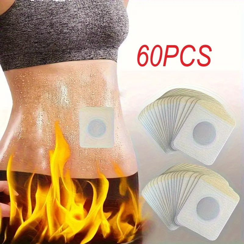 60pcs Invisible Abdominal Patches, Heat Patches, Heat Pack, Body-Fitting Design, Sports, Commuting, Outdoor Walking, Fitness, Comfortable and Secure