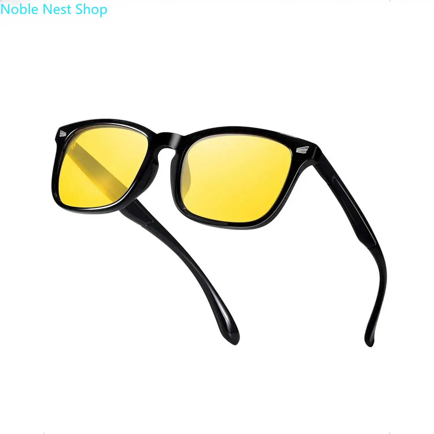 Futuristic Square Sunglasses for Men Women, Lightweight Plastic Frame with Polarized Orange Lens for Enhanced Night Vision & Comfortable Design, Enhances Night Vision, Fashionable Accessory, Modern, Anti-Glare