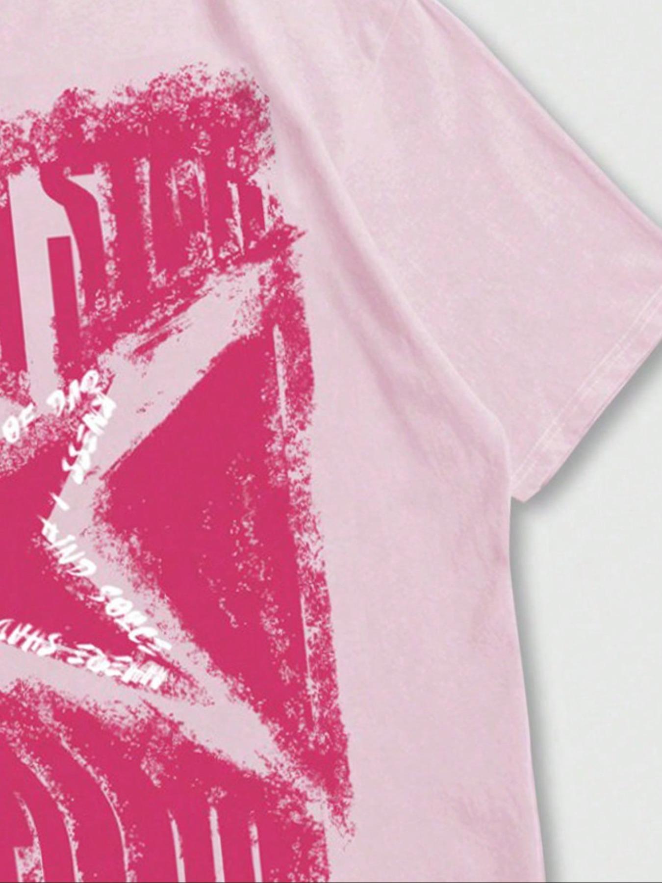 Unisex's Star Print Round Neck Tee, Casual Comfy Tee, Regular Fit Casual Fashion Short Sleeve T-shirt for Summer, Unisex Top for Daily Wear, Women