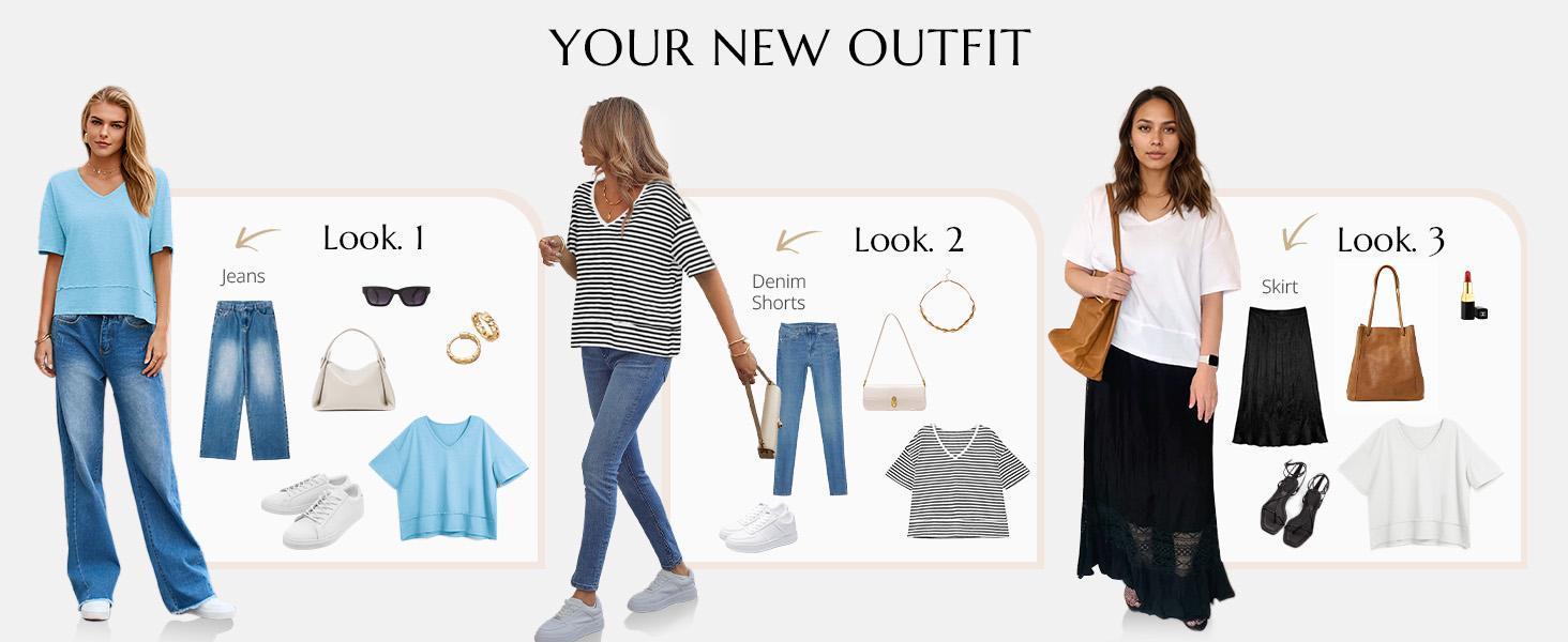 Imily Bela Womens Summer V Neck T Shirts Casual Short Sleeve Flowy Tops Cute Loose Fit Basic Tees SpringStatements Imily Bela Womens Summer V Neck T Shirts Casual Short Sleeve Flowy Tops Cute Loose Fit Basic Tees SpringStatements