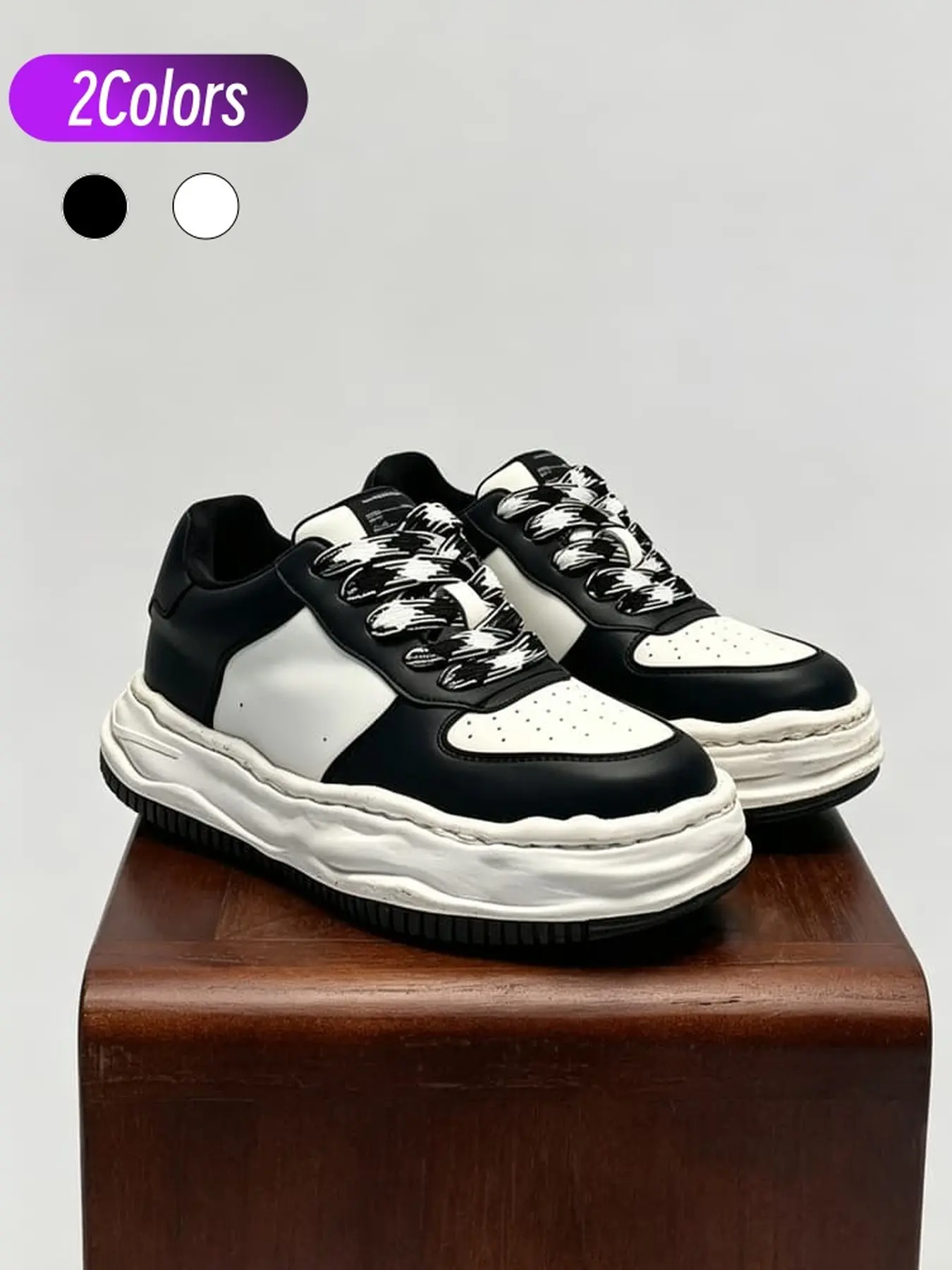 Couple Retro Height Boost Sneakers, Flexible Durable Anti-slip Leather Upper, Ideal For Daily Strolls And Light Sports