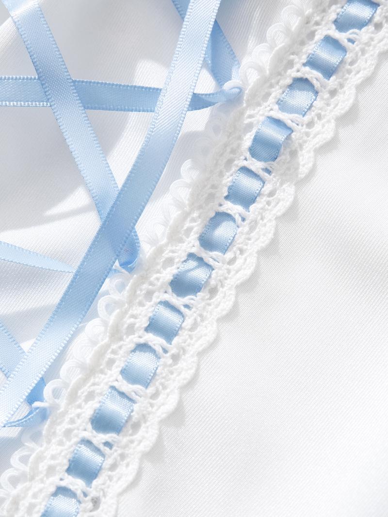 Women's Sexy Black & Pink Lace Corset Lingerie Set, Push-Up Bustier with Lace-Up Detail, Bow Accent Ruffle Hem Garter Belt Lingerie, Perfect for Valentine's Day, Date Night & Romantic Occasions, Seductive Maid Style Intimates