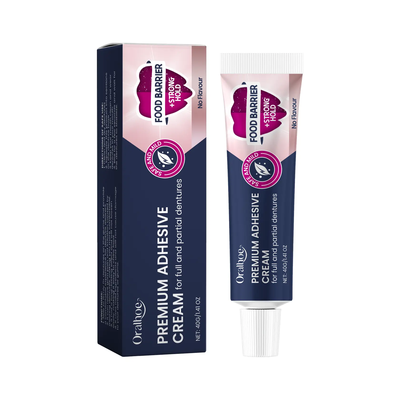 Oralhoe Denture Denture Fixing Adhesive, Improve Comfort Care Denture Loose Adhesive Fixation Cream