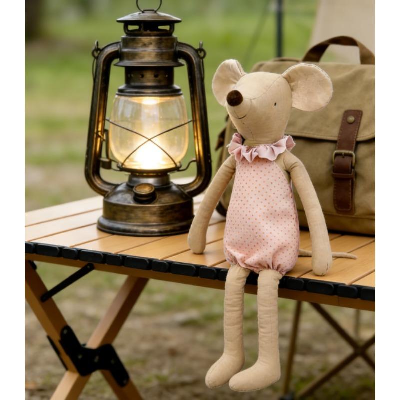 NEWLIFEJWL Knitted Outfit Mouse Plush Toy - Detailed Handmade Style Stuffed Animal, Cozy Room Decor & Photo Prop, Soft Gift for Mouse Lovers, Birthday & Christmas