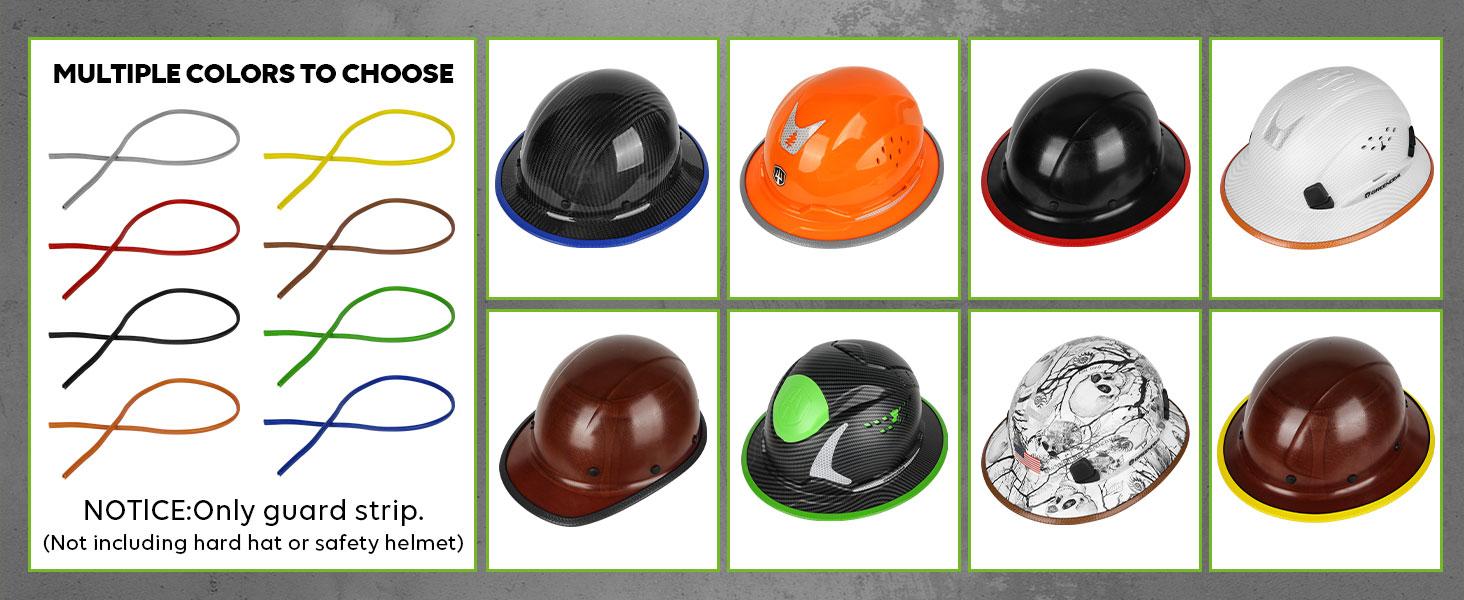 Full Brim Hard Hat Guard Strip – 36.6 Inch Helmet Edge Protector, Hard Hat Accessory for Enhanced Protection