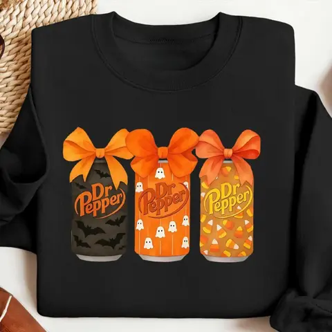 Pepper Halloween t-shirts Spooky Soda Graphic Crewneck Women's Unisex Soft  Cozy Pullover for All Seasons,Outdoor Fitness Breathable T Shirt Loose Fit Crew Neck Casual Beach Daily Summer Outfit