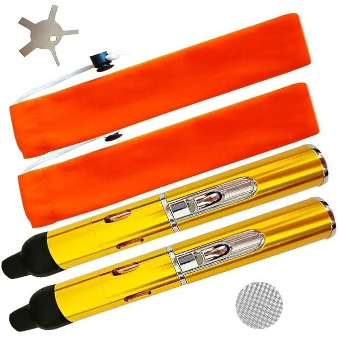2-Pack Gold Multifunctional Butane Candle Lighter – Detachable, All-in-One Tube for Camping & Winter Emergency Prep