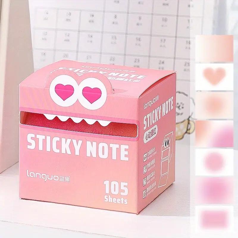 105 Sheets Pearlescent Waterproof Sticky Notes | Cute Monster Design, Self-Adhesive Pull-Out Notes for School, Office & Bullet Journals, Colorful & Fun Stationery, Office Supplies, Stickers