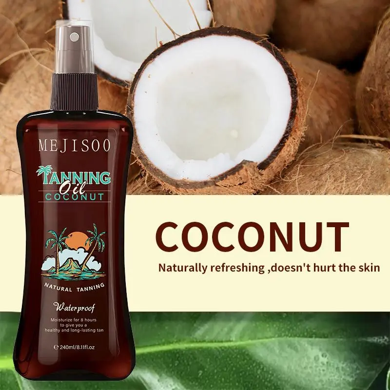 Tanning Coconut Oil for Natural Sun-Kissed Skin, Body Tinting & Bronzing Lotion, Ideal for Fitness Enthusiasts, Enhances Tan Effectively