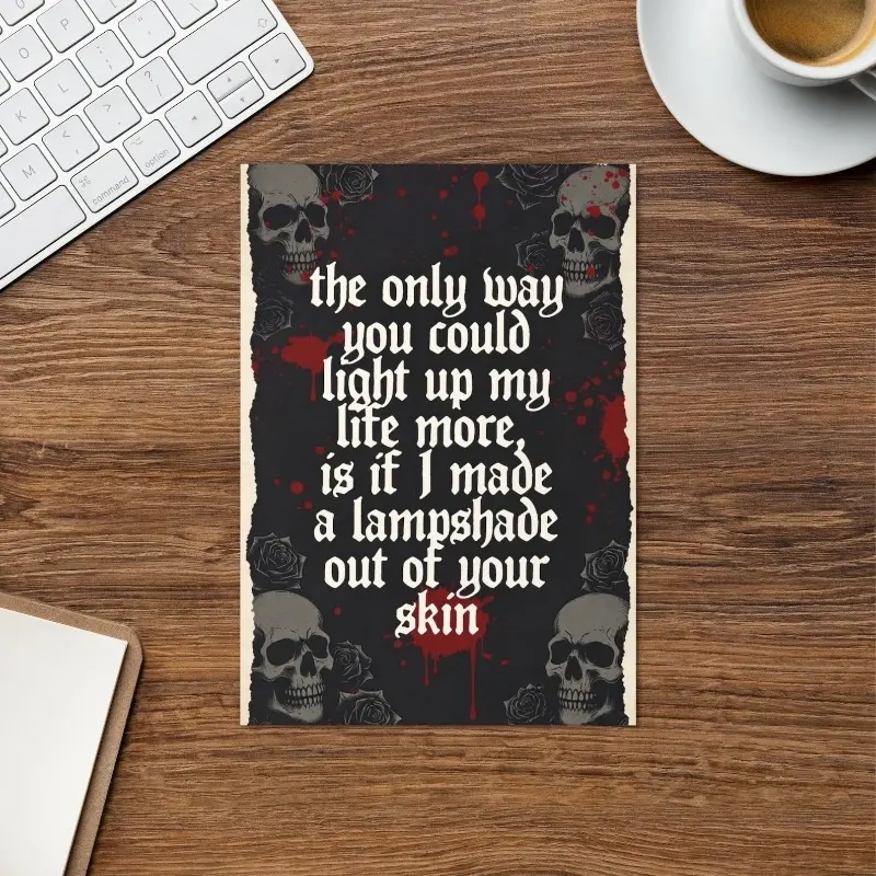 2pc+2envelope Dark Humor Greeting Card - Creepy Valentine