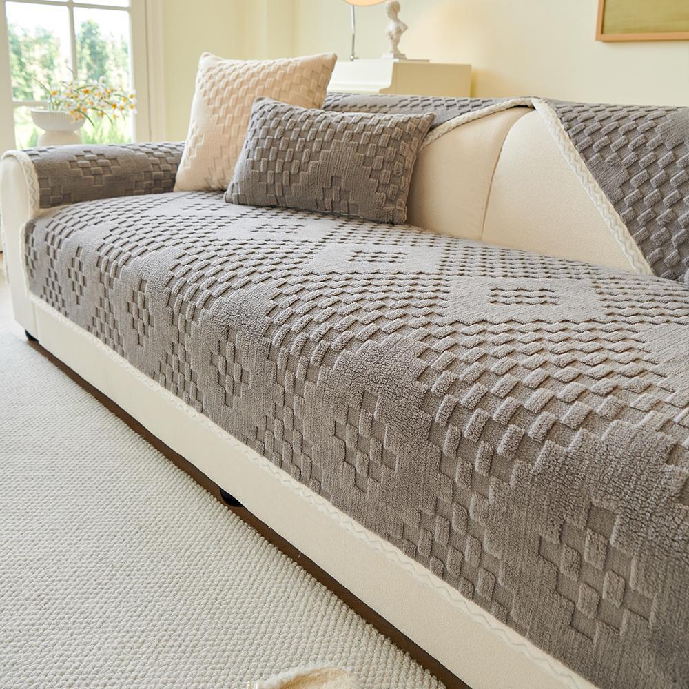 Square Sofa Cover, Quilted Sofa Cover, 1 Count Non-slip Soft Comfortable Sofa Cushion Cover, Sofa Protector for Home Living Room, Bedroom Accessories