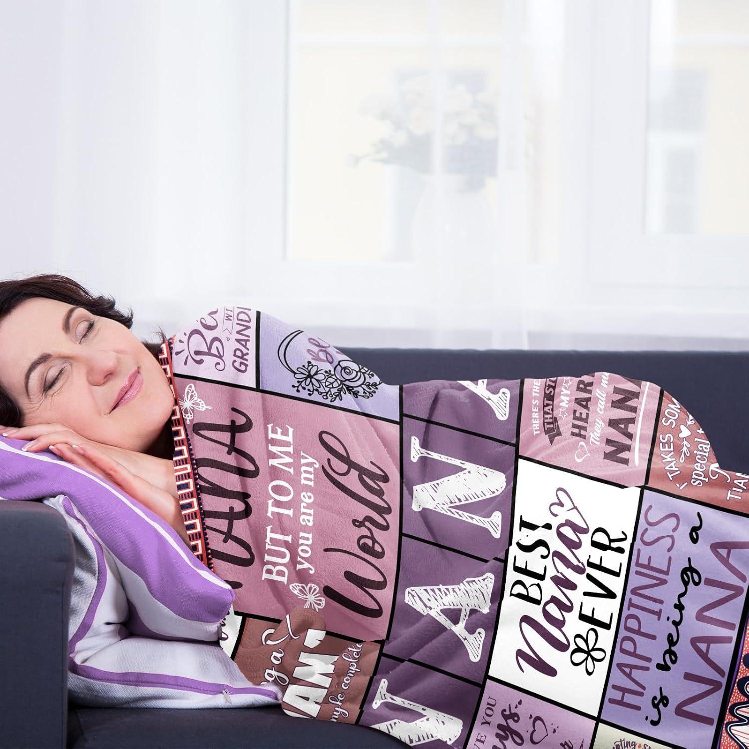 1pc280gsm Nana Gifts, Gifts for Nana, Nana Gifts Blanket for Grandma, Gifts for Nana Birthday from Granddauther Grandson, Birthday Gifts for Nana, Best Nana Gifts