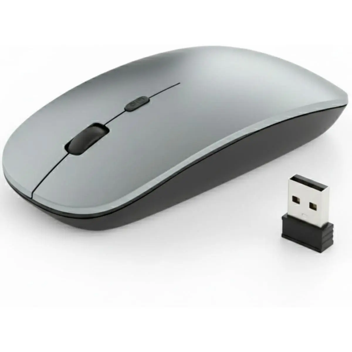 ,  2.4G Optical   with 4 Buttons, 800/1200/1600 DPI, Portable  with USB Receiver for Laptop, MacBook, Desktop - Grey