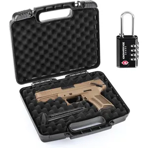Pre-Cut 9mm Gun Case with 1 TSA Lock, Lockable Hard Handgun Case for Pistols & Revolvers – Shockproof, Portable Gun Storage & Transport