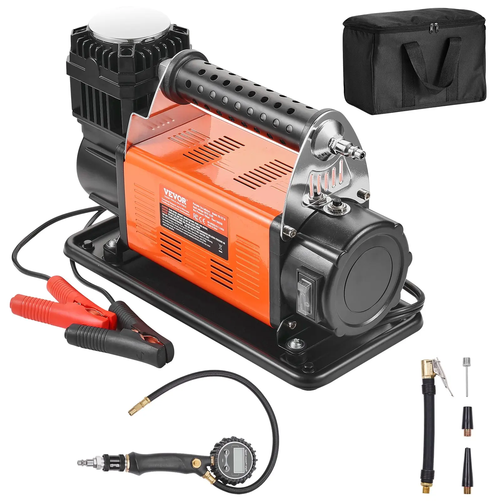 【DealsForYouDays】VEVOR 12V Heavy Duty Air Compressor - 150 PSI Max, 7.06 CFM High Flow Rate, Digital Gauge Tire Inflator Kit with Adapters for Cars/SUVs/Trucks, Offroad Travel
