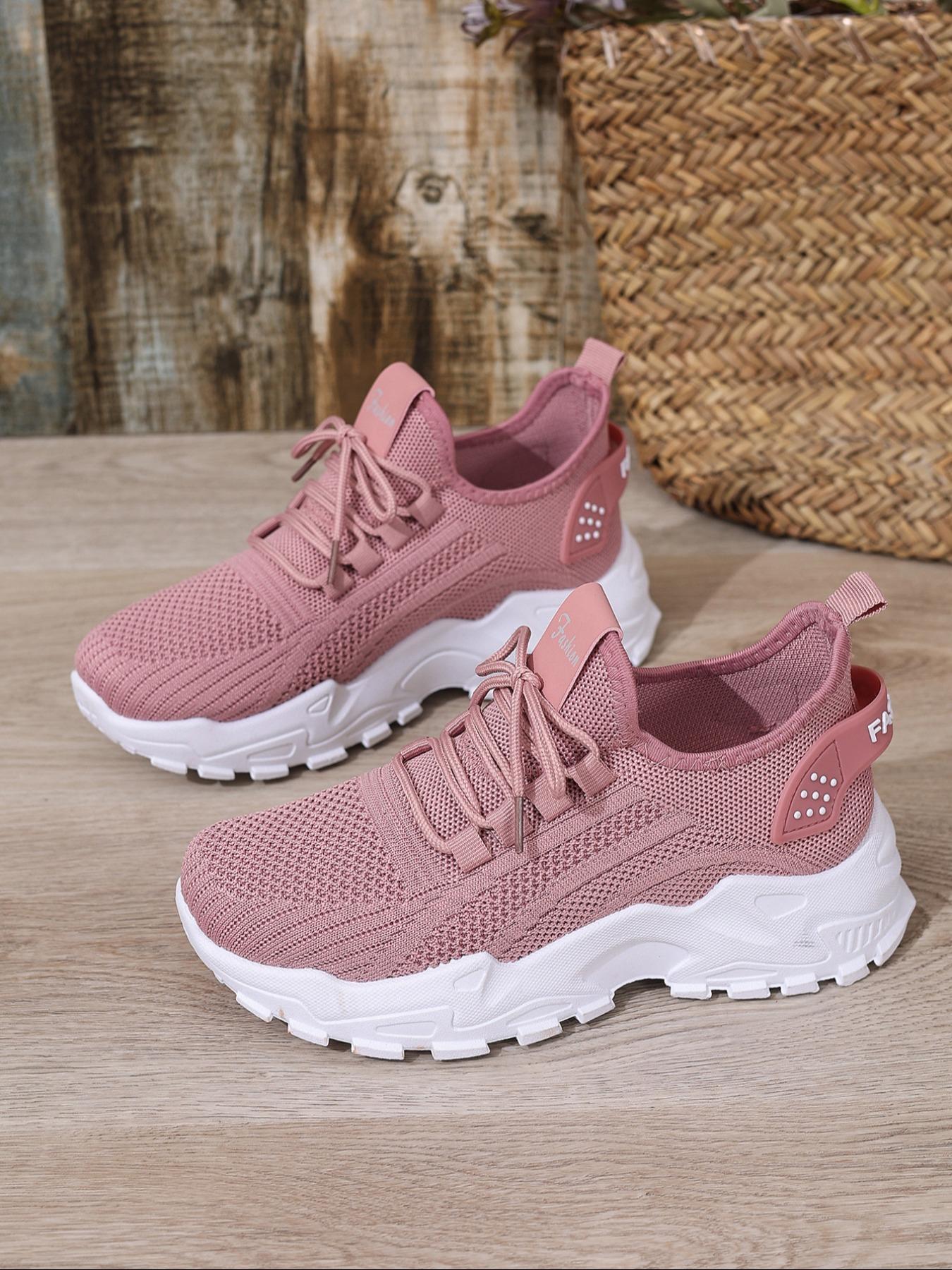 Women's Sporty Lace Up Low Top Sneakers, Casual Comfortable Breathable Running Athletic Shoes, Fashionable All-match Sneakers for Daily Wear