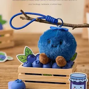 Blueberry Jam Plush Keychain, Cute Cartoon Doll, Adorable Keychain Pendant, Fun Girlie Gift, Soft and Cozy Accessory