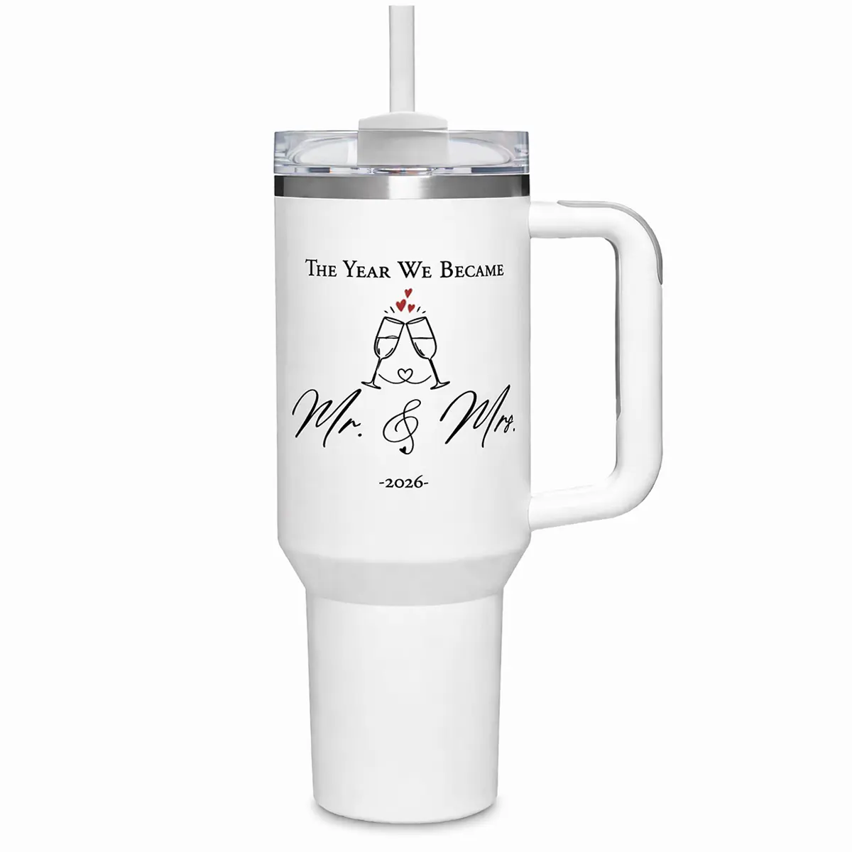 Wifey Hubby 40 oz Tumbler Cup for Couples with Handle Lids Straws, Wedding Gifts for Couples 2026 Engagement gift, Bridal Shower Gift for Bride Groom Newlyweds
