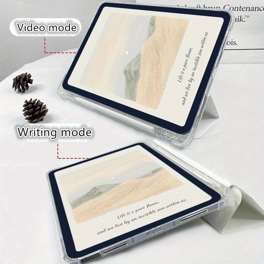 Horseshoe and cactus pattern, adjustable stand and pen slot, foldable non-slip TPU protective case, suitable for Samsung, iPad mini, iPad Air, iPad Pro/iPad 10th generation, 11th generation and other iPad models.