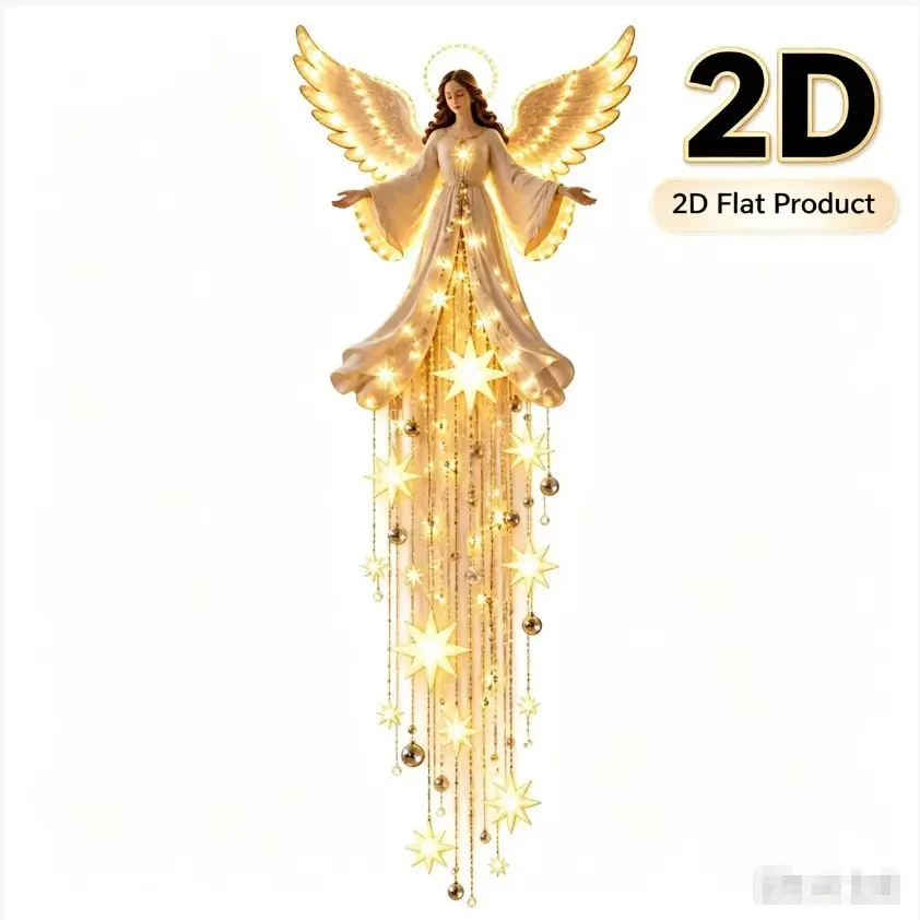 Christmas Angel LED Warm Light Hanging Wall Decor, Elegant Design, Soft Lighting, Multi-Scene Festival Gift, Perfect Holiday Decoration, Festive Home Decoration