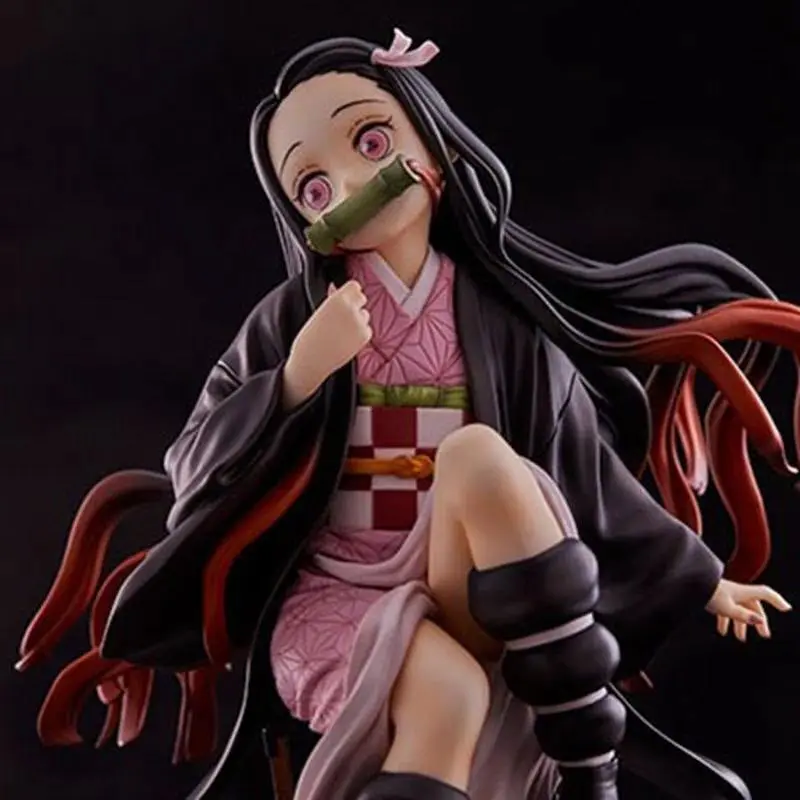 15cm Nezuko Sitting Figure – PVC Model, Gift, Collector's Display Piece, Desktop Decoration