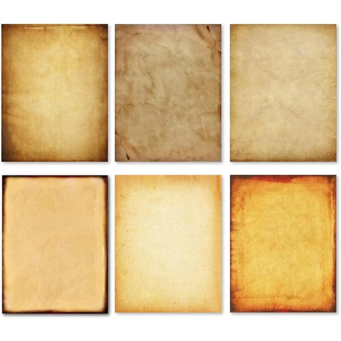 120 Pack Antique Aged Look Stationery Paper - Uncoated Matte Double-sided Old Fashion Classic Design - 8.5x11 Inches for Certificate, Crafting Projects (Office Stationery Supplies)