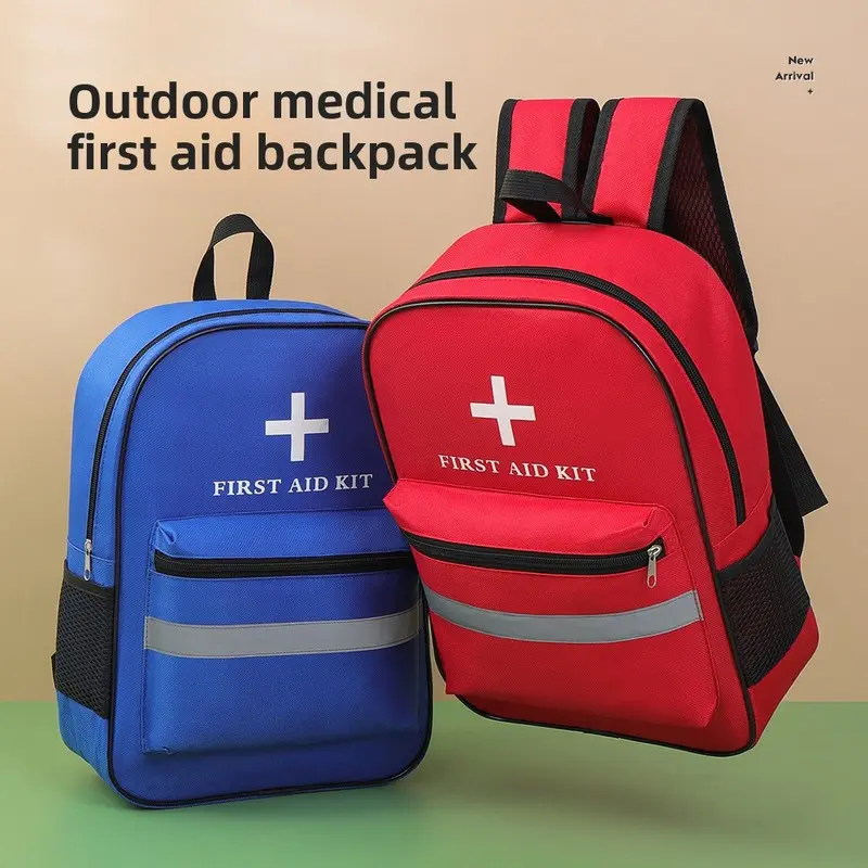Large Capacity Portable First Aid Backpack, Multifunctional Outdoor Travel Medical Bag, Disaster Prevention & Emergency Rescue Medical Backpack