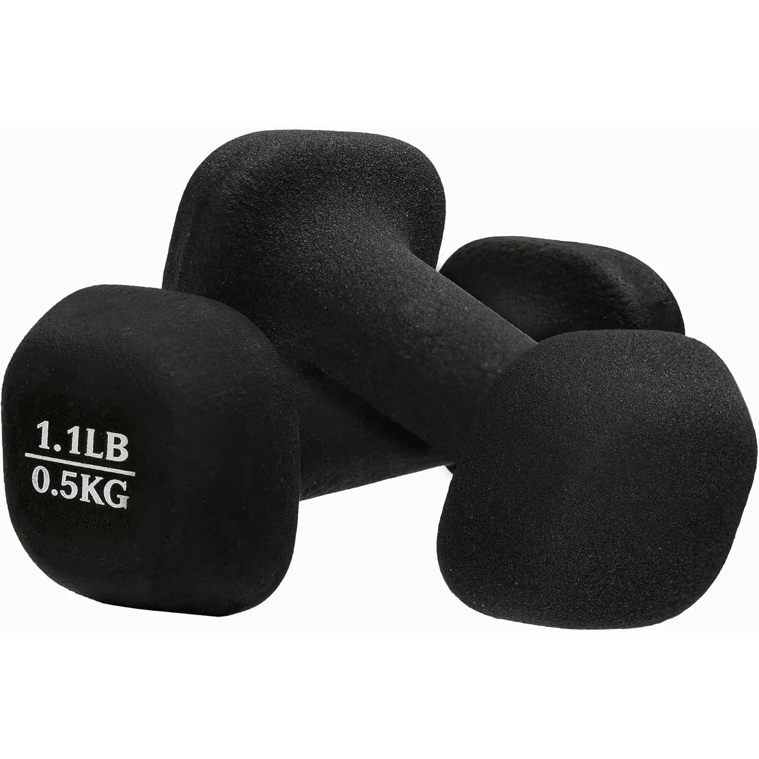 Neoprene Dumbbell Pairs Hand Weights Set of 2 (Each 1.1/2.2/4.4/6.6/11 Lbs), Anti-Roll Square,Small Dumbbells for Women Men Arm Weights - Yoga, Pilates, Gym,  - Strength , Workout