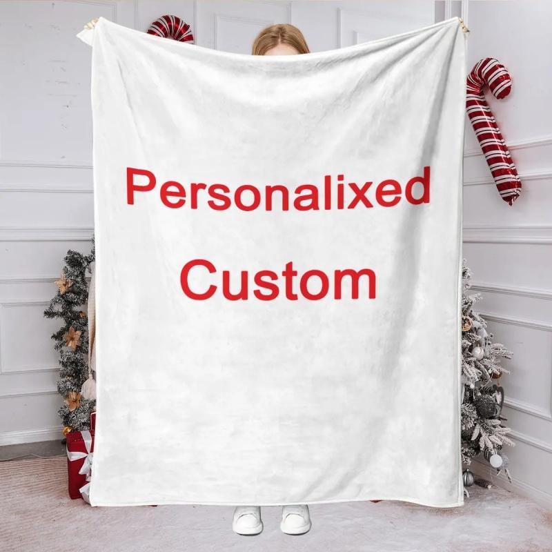 Custom Photo Blanket Personalized Picture Throw Upload Your Image DIY Flannel Soft Warm Keepsake Custom Room Decor