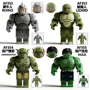 2025 New AF345 Hot Movie Hulk Hero Character Building Blocks Toy Classic action figure bricks Puzzle Toys Boys For Children gift