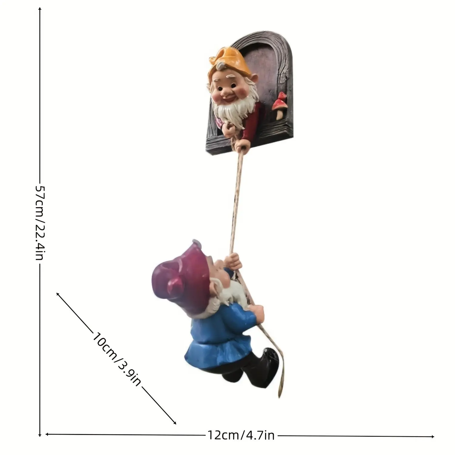 2-Piece Set Fantasy Dwarf Climbing Tree Statues, Garden Gnomes, Outdoor Garden Ornament Wall Decor, Garden Accessories, Resin Material, Perfect Mother's Day & Christmas Gift