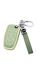 for Ford Key Fob Cover with Keychain,Key Fob Cover Case Shell for Ford Explorer Fusion Escape Edge Expedition F150 F250 F350 F450 F550 Maverick Mustang 3/4/5 Buttons Smart Key (Black)