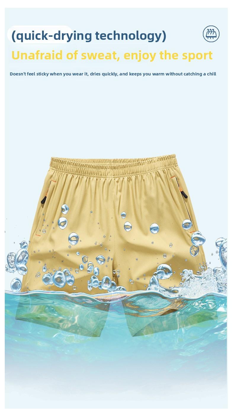 Wholesale casual beach shorts, ice silk men's plus-size shorts, summer thin running sports loose shorts Menswear Tropical