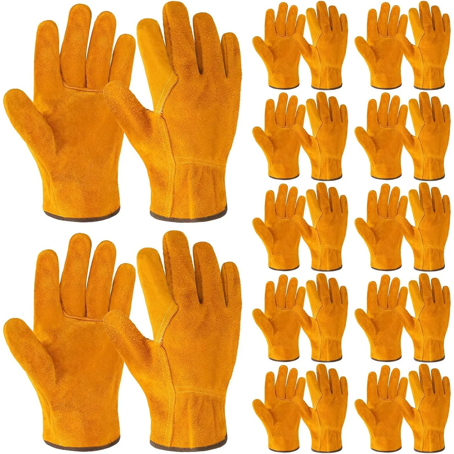 Leather Work Gloves Flexible Grip Gardening Gloves Thorn Proof Cut Resistant Cowhide Construction Glove Men Women