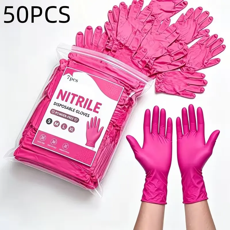 Deep Nitrile Rubber Gloves, Disposable Lightweight Gloves for Cleaning, Dishwashing, Kitchen, Bathroom, Sizes M/l, Perfect Christmas Gift