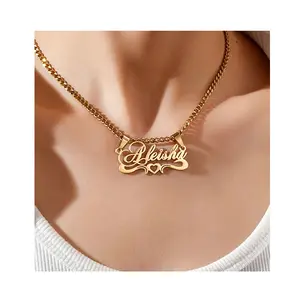 Personalized Custom Name Necklace  Cuban Chain Love English Letter Woman Necklace kevin,customizable,remark