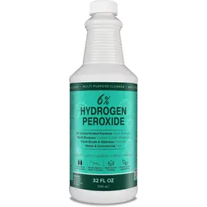 6% Hydrogen Peroxide Solution - 32 Fl Oz (Food-H2O2 &!)- Natural Solution for, Bath, Laundry & More - HDPE Bottle with Child-Safe Cap Made in USA