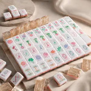 Premium Pearl Pattern Acrylic American Mahjong Tiles, 160-Piece Indoor Recreation Game Set for Family Parties & Holiday Presents