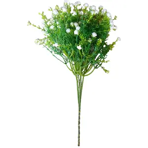 10Pcs Artificial White Baby's Breath Flowers, Faux Gypsophila Bouquet for Ins Style Nordic Home Wedding Table Decor, No Vase
