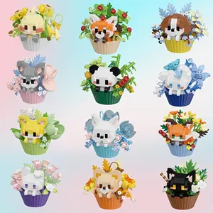 Small Particle Building Blocks: -Building Bricks Suitable for,, - Multicolor Tiny Stacking Blocks for, Dessert & Animal Series with Small/ Parts (<4.9) for DIY, Tabletop Display