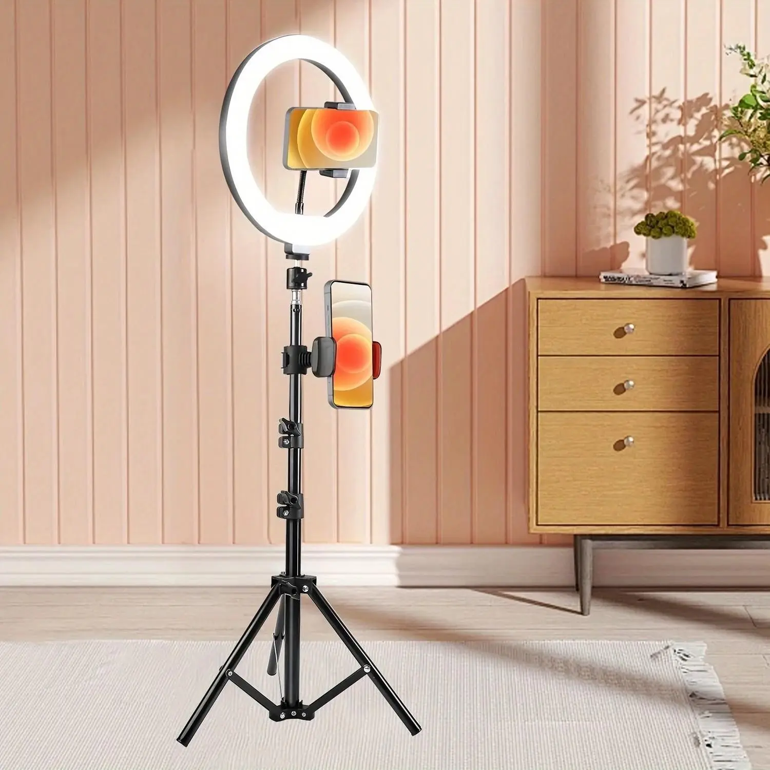 10 Inch Ring Light Kit with Tripod, Adjustable LED Beauty Light, Phone Clip, Extendable Tripod, Ideal for Selfies, Videos, Makeup, Live Streaming