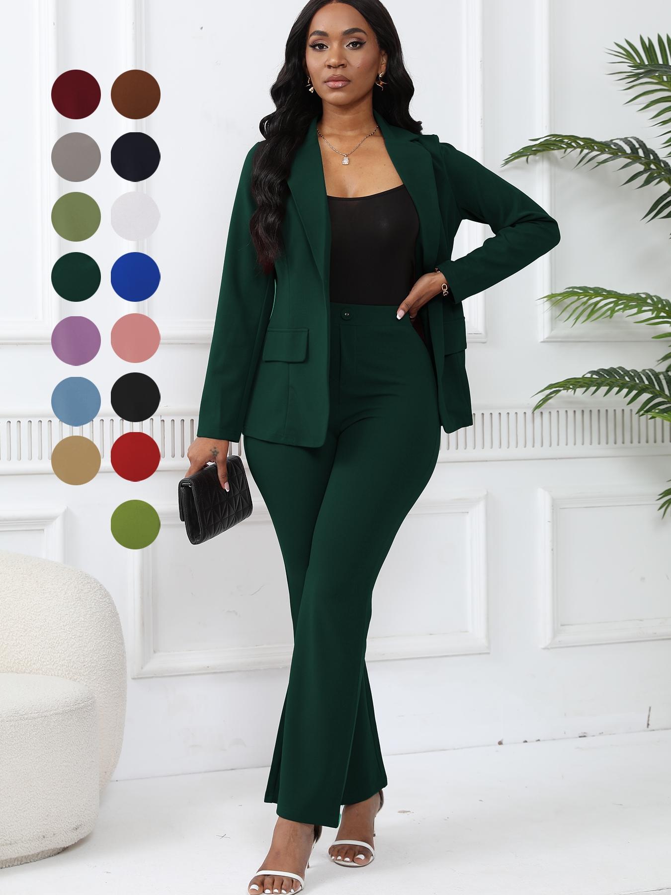 New Women's Elegant 2-Piece Suit Set, Long Sleeve Slim Fitted Blazer with Matching Trousers, Stylish Office Wear for Modern Women, Business Casual Outfits