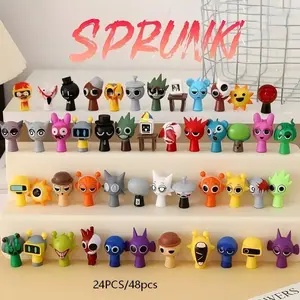 Sprunki Rhythm Box Set, 24/48 PVC Doll Collection, Music Theme Decorations, Perfect for Christmas, Birthday, Home Office Display