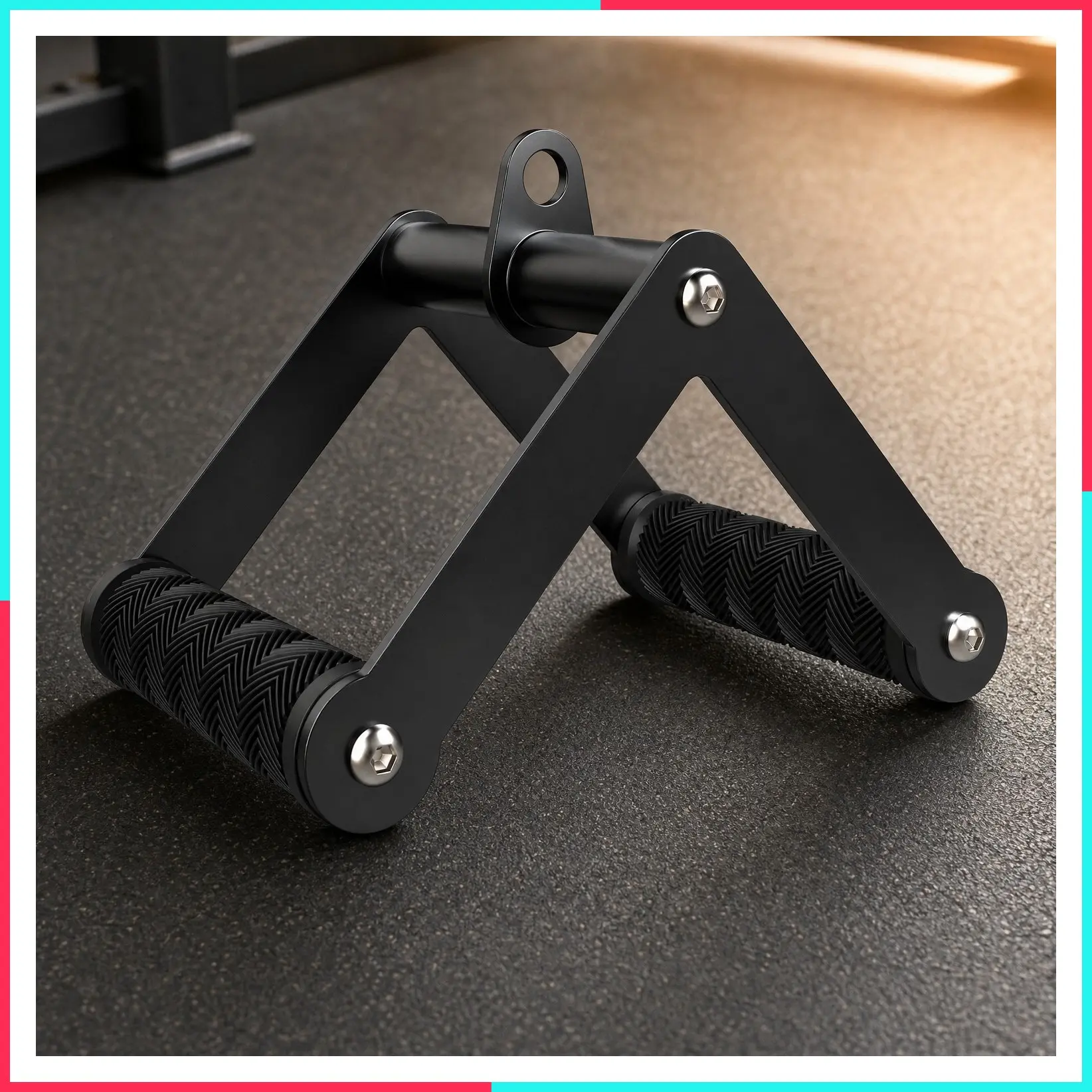 Double D Row Handle Cable Attachments for Gym, Non-Slip V Bar Attachment for Home Gym Equipment, T Bar Row Attachment for Back Training, LAT Pulldown Attachments and Cable Machine Attachment