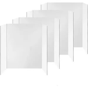 4 Pack Trifold Poster Board, 24" x 16" Presentations Board, White Corrugated Project Boards for Science Fairs, School, Business Projects, Event Displays