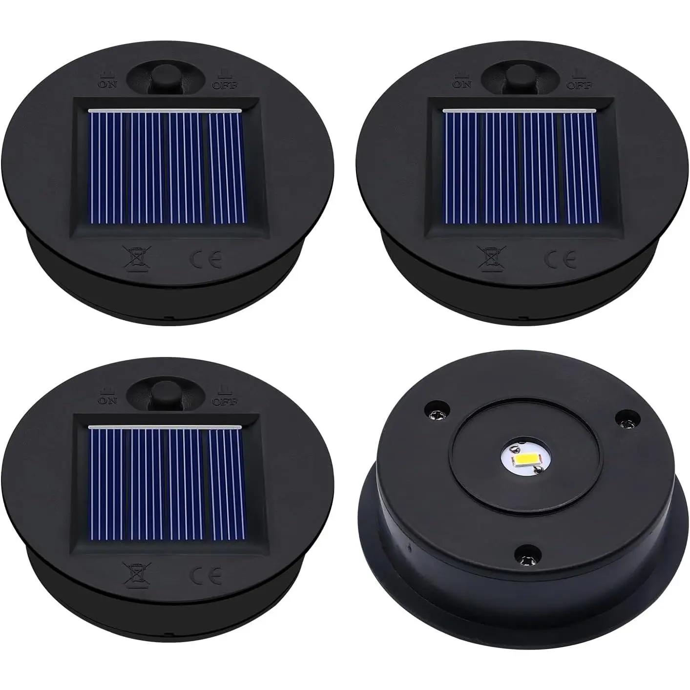 Solar Lights  Top 2 Pack - 2.76 Inches Outdoor  Solar Light , LED Solar Lantern Light ,  Solar Lights  Top Kit for Outdoor DIY  Lanterns