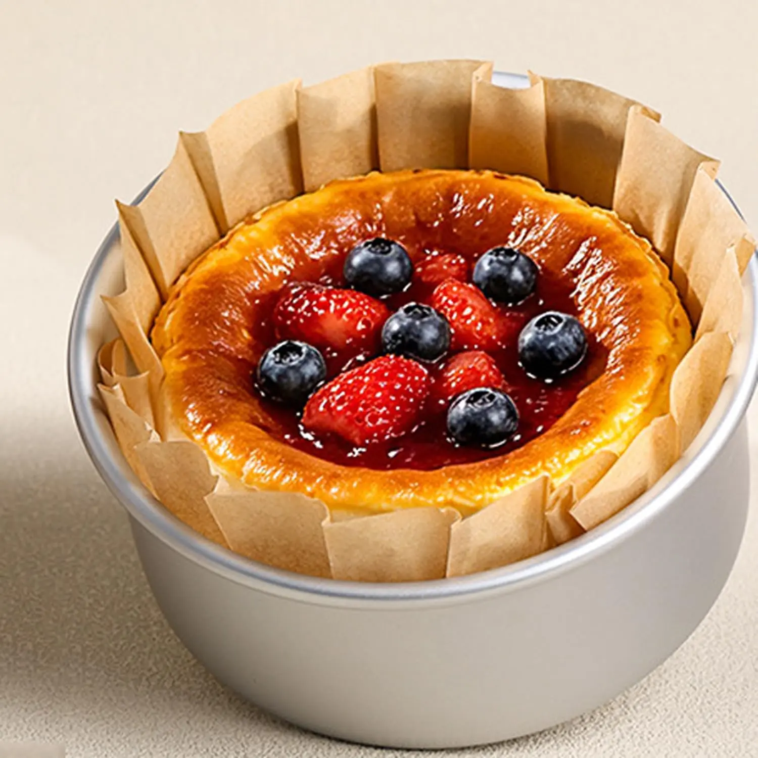 100 count Basque Cheese Cake Paper, 4 Inch Round  Paper, Non-Stick Basque Cake Liner Disposable for Cake Pan, Air Fryer, Microwave, Oven
