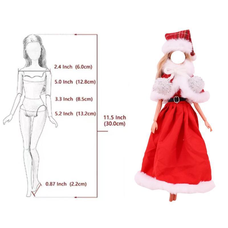 Christmas Day Costume Party Dress for 11.8Inch Girl Doll Accessories Fashion Clothes For KEN Doll Gift Dollhouse Toys Kid Toys