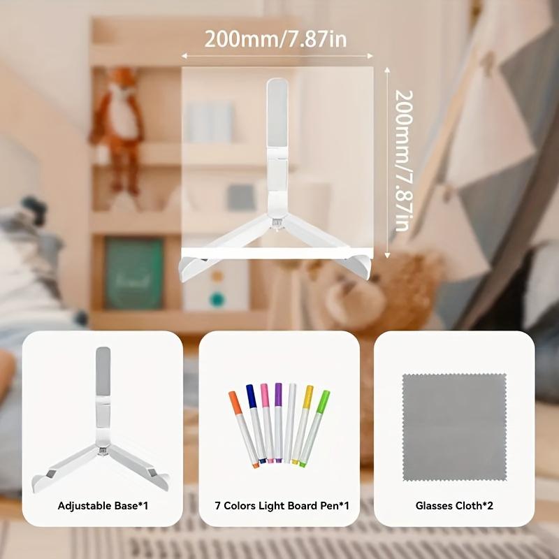 Decompress USB-Powered LED-Lit Magic Drawing Board with 7-Color Marker Pens, Erasable/Full-Wipe Whiteboard & Multi-Size Acrylic Board - Portable Interactive Smart Board Compatible for Classroom, Office, Use (USB-Powered, No Projector)